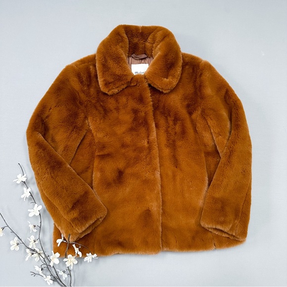 MADEWELL $228 faux fur snap front coat, S. - Picture 6 of 11